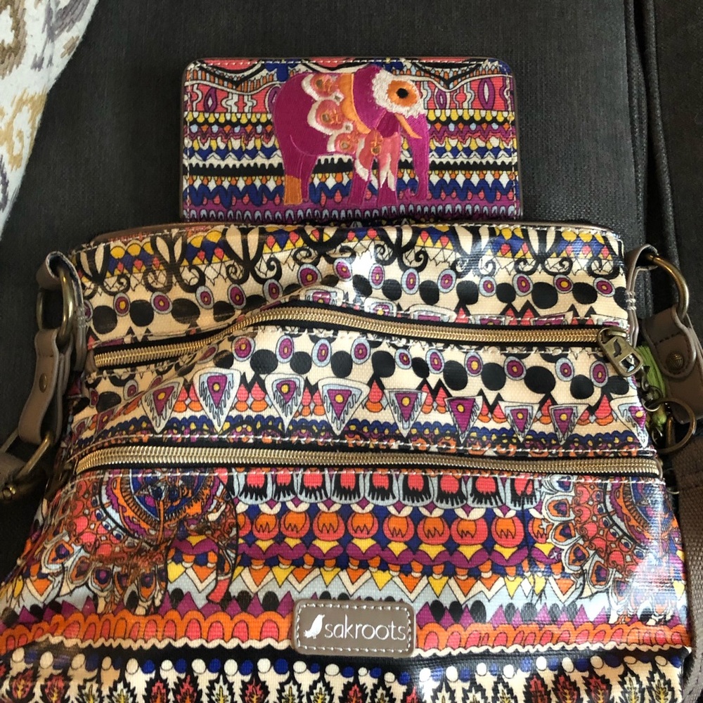 Sakroots Crossbody purse and wallet combo